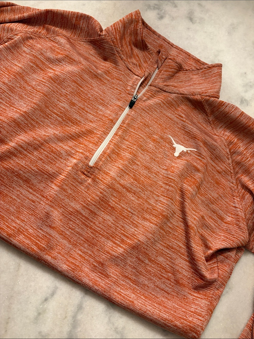 Russell Athletic Kids Orange Heather Quarter-Zip Pullover